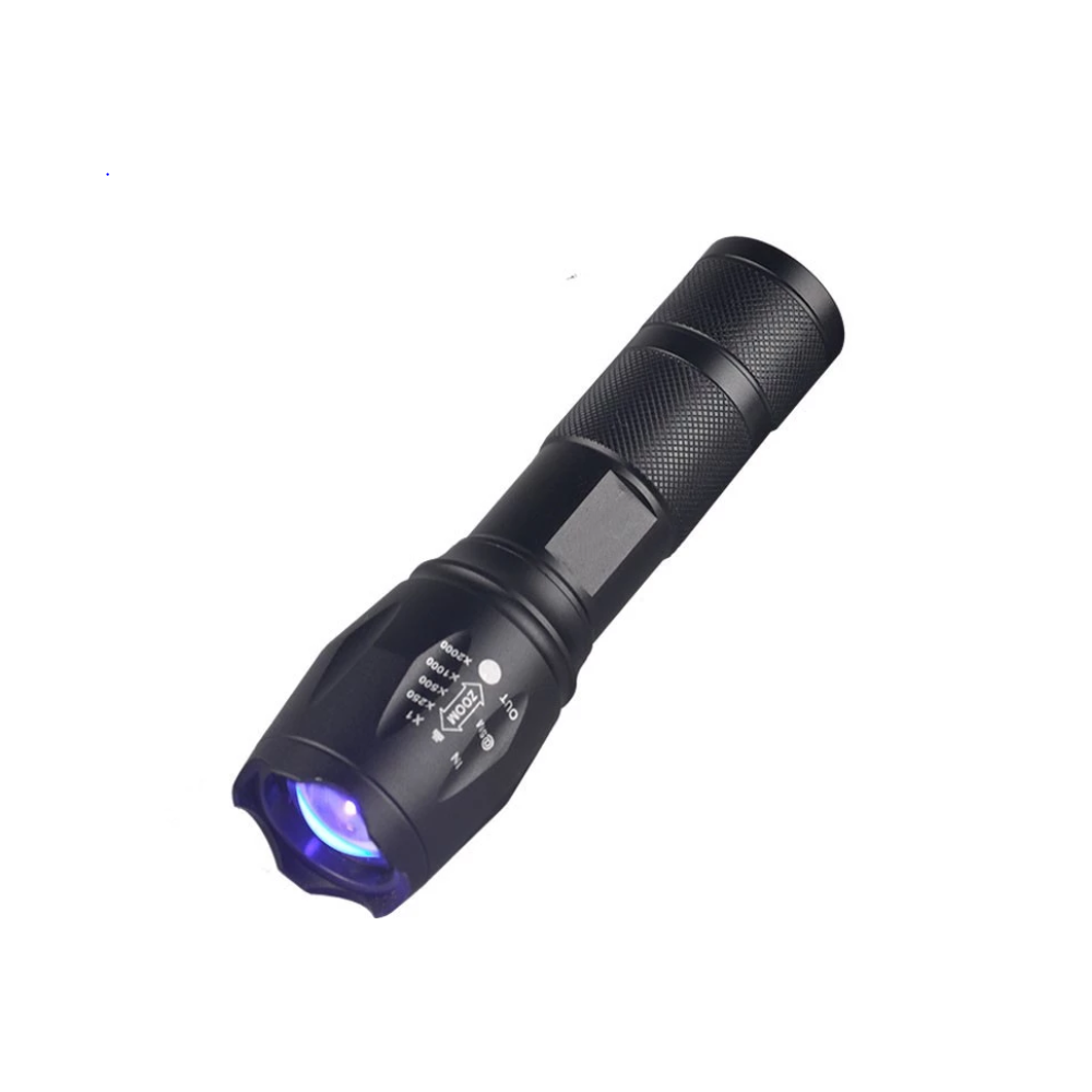 Ultraviolet UV Torch 365nm med zoom (ravlygte)