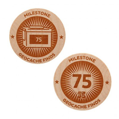 Milestone Wooden Nickel SWAG Coin - 75 Finds