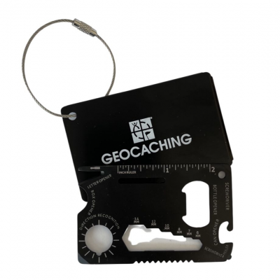 Geocaching 10-in-1 Card Tool- Black - Værktøjs kort