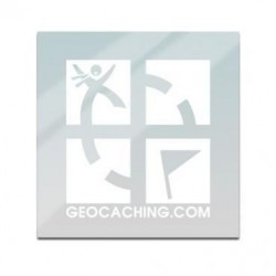 Geocaching.com HVID logo sticker - indvendig til bil